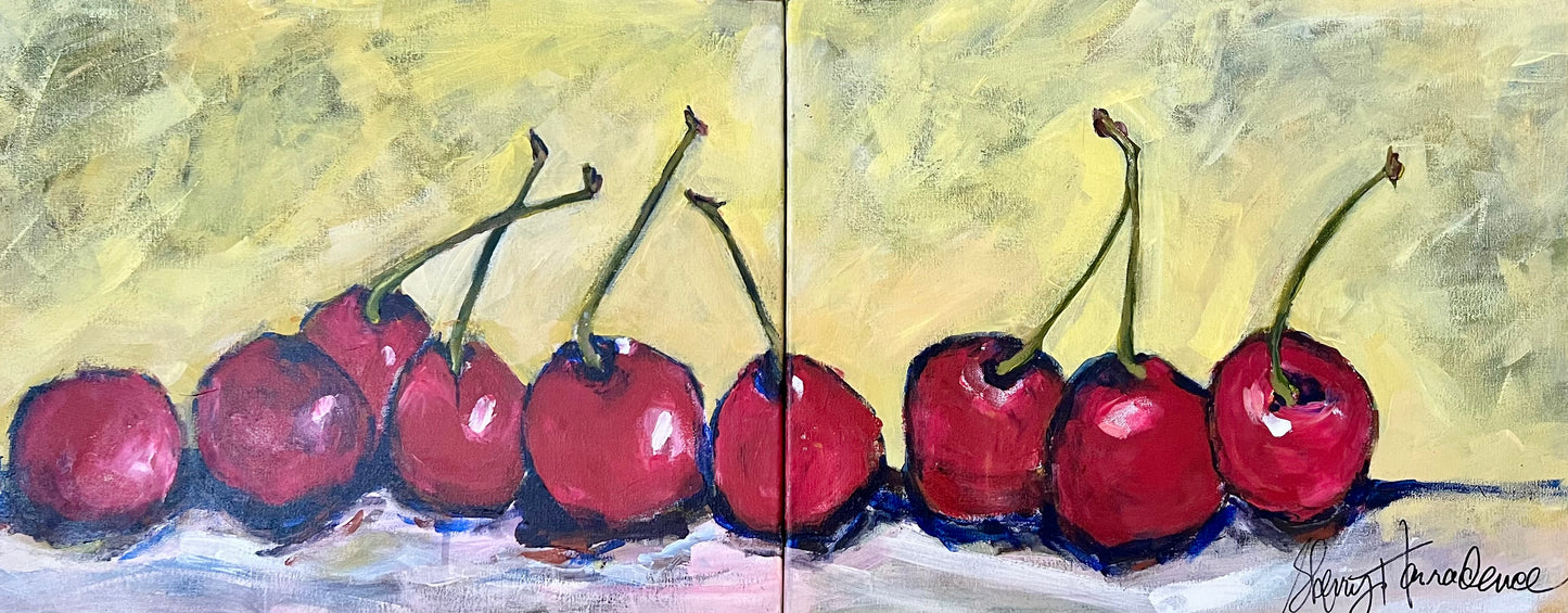 Sun Kissed (2 pc.). Original fine art painting titled "Sun Kissed" featuring warm golden tones and radiant light. Symbolizes peace, divine presence, and the warmth of sunlight on the soul.