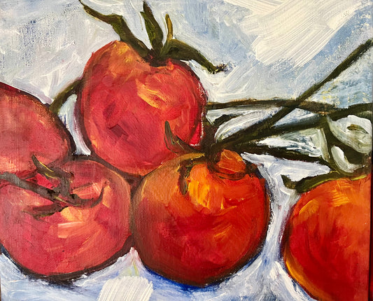 Original fine art painting titled "Ripe on the Vine" featuring warm, sunlit colors and fruit on the vine. Symbolizes spiritual growth, abundance, and the beauty of divine timing. Ripe On The Vine (3 pc.)
