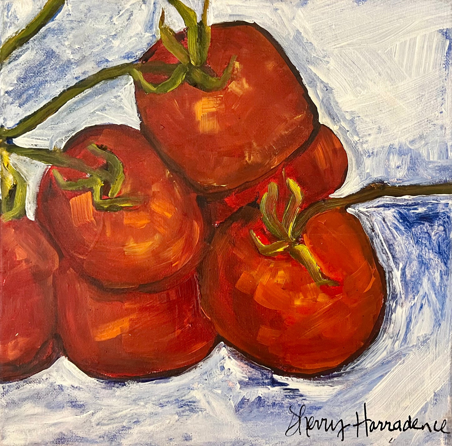 Original fine art painting titled "Ripe on the Vine" featuring warm, sunlit colors and fruit on the vine. Symbolizes spiritual growth, abundance, and the beauty of divine timing. Ripe On The Vine (3 pc.)
